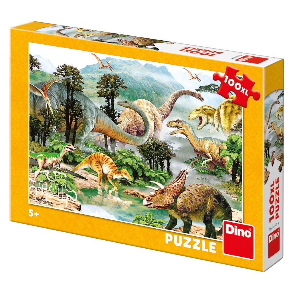 Dino puzzle Życie dinozaurów 100 elementów XL