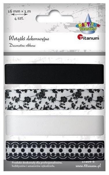 Titanum Wstążki rypsowe 16mm x 1m mix 4szt