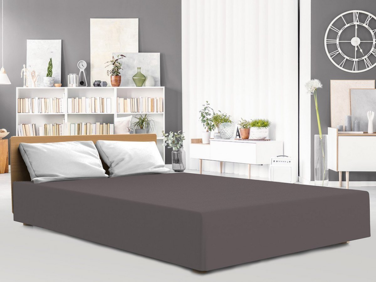 Darymex Prześcieradło jersey elastan z gumką ANTHRACITE/ANTRACYT/140x200x30 PJE140/ANTHRACITE