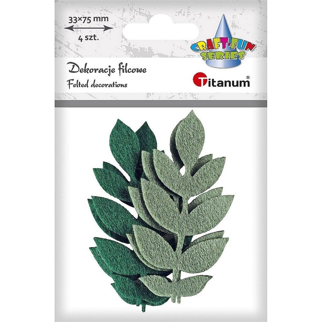 Titanum Filcowe liście na gałązce mix 4szt