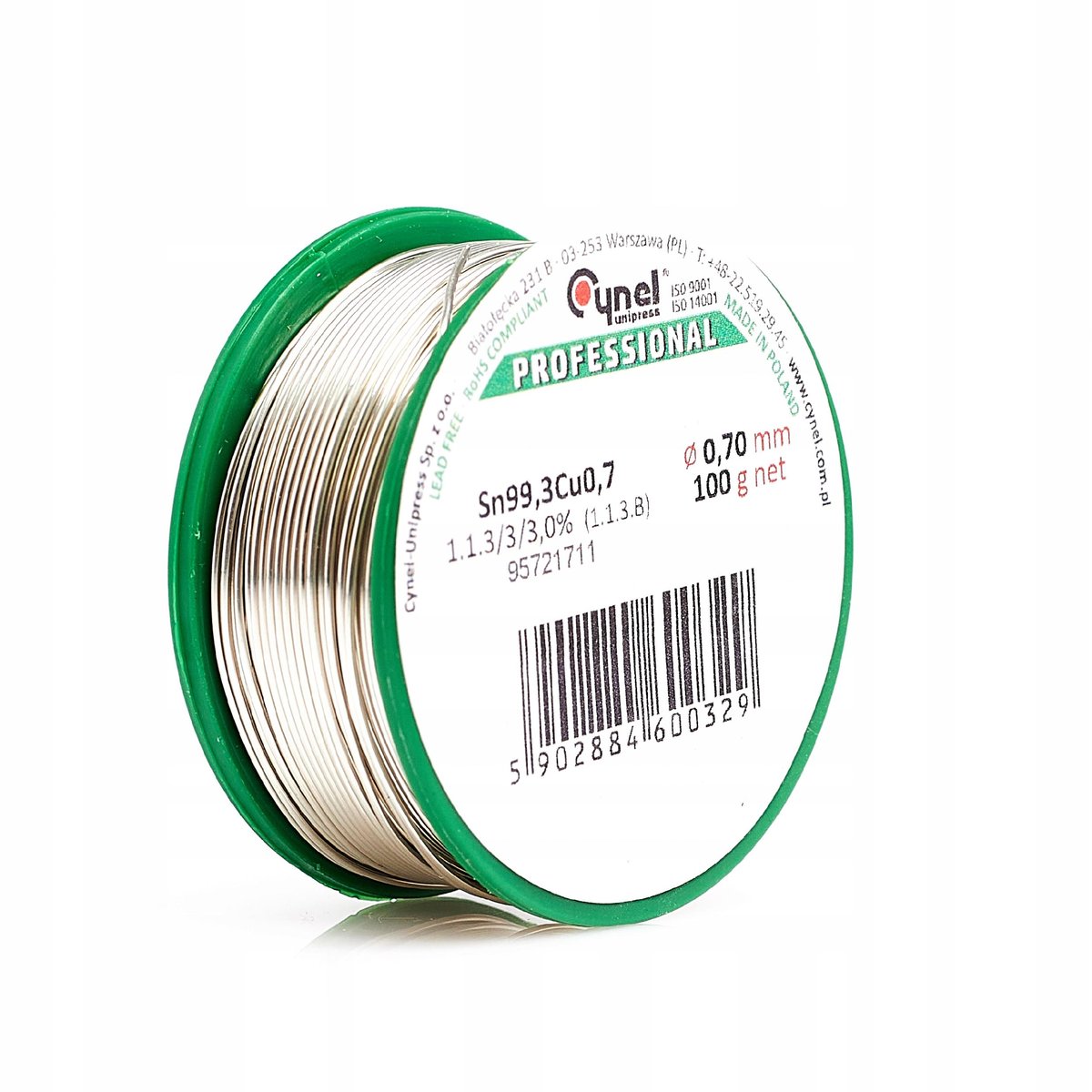 Cyna Bezołowiowa Z Topnikiem 100G 0,70Mm Cynel