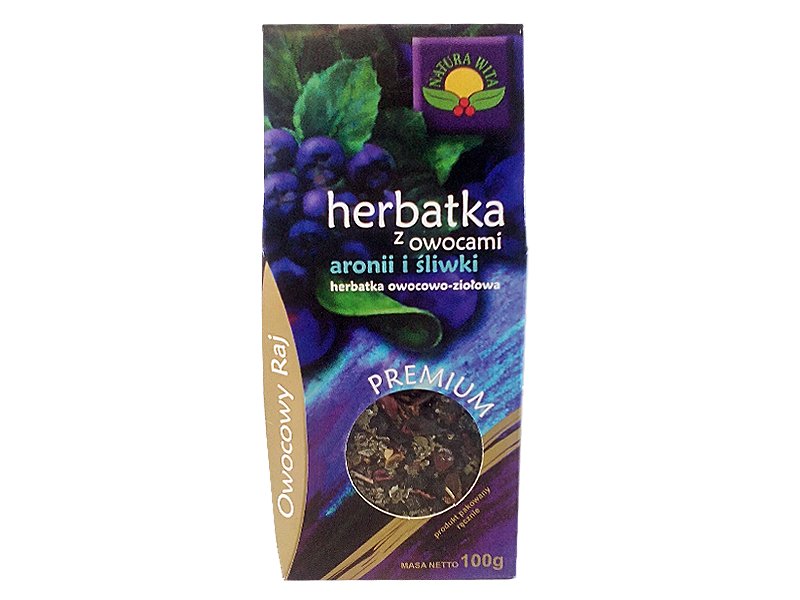 Herbatka z owocami aronii i śliwki 100g NATURA WITA
