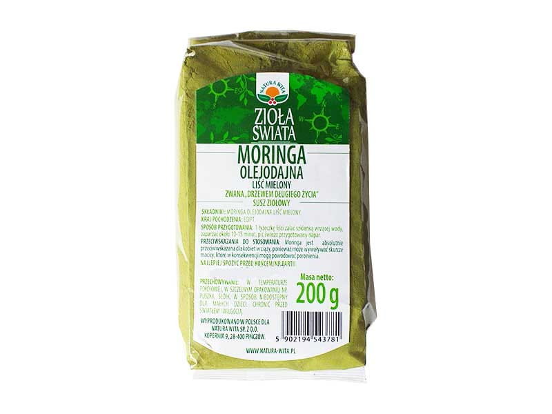 Moringa olejodajna liść mielony 200g NATURA WITA