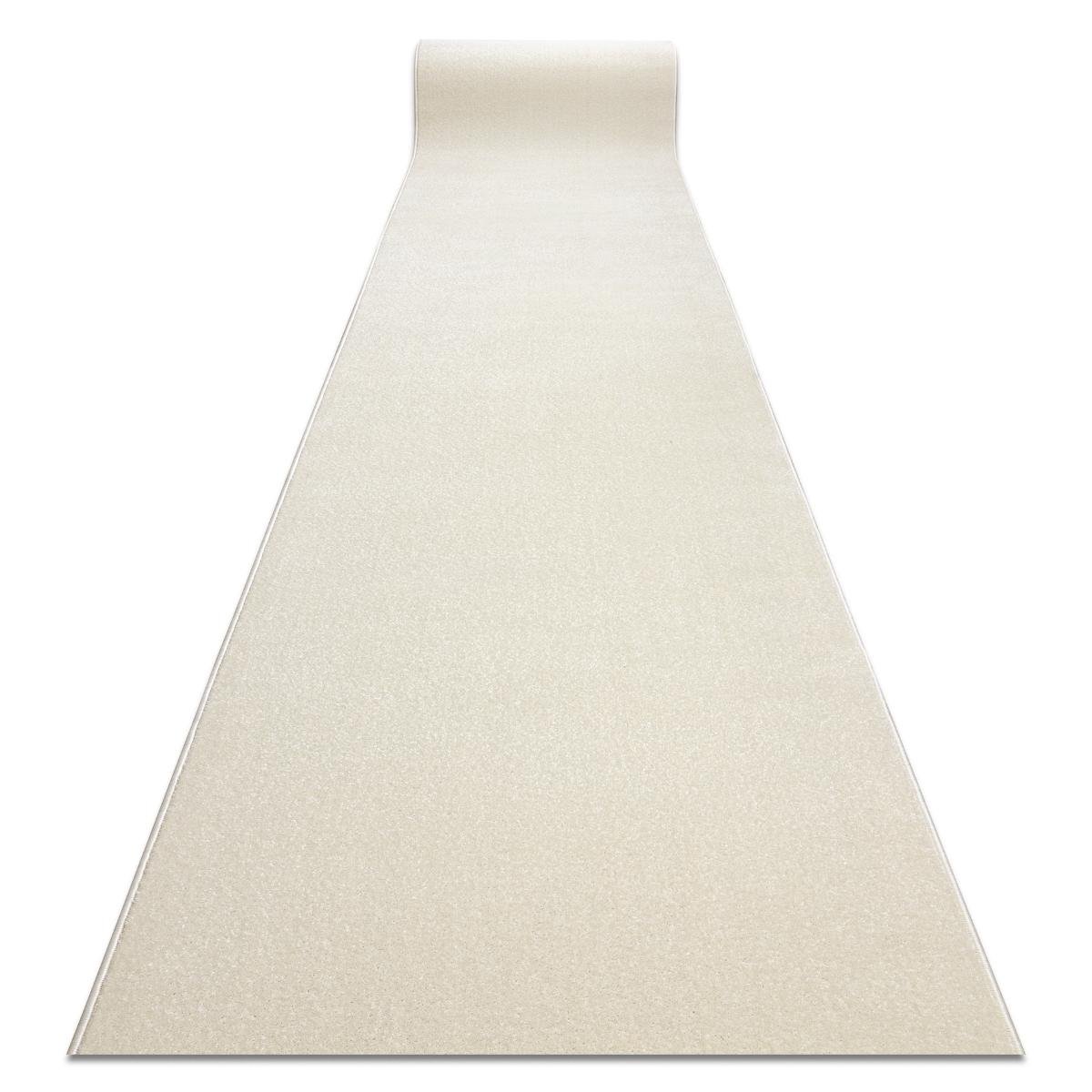 Jednolity chodnik KARMEL Gładki, jednokolorowy biały 140 cm, 140x790 cm