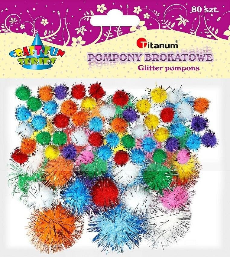 Titanum Pompony brokatowe mix 80szt.
