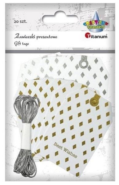 Titanum Zawieszki prezentowe 70x45mm mix 20szt