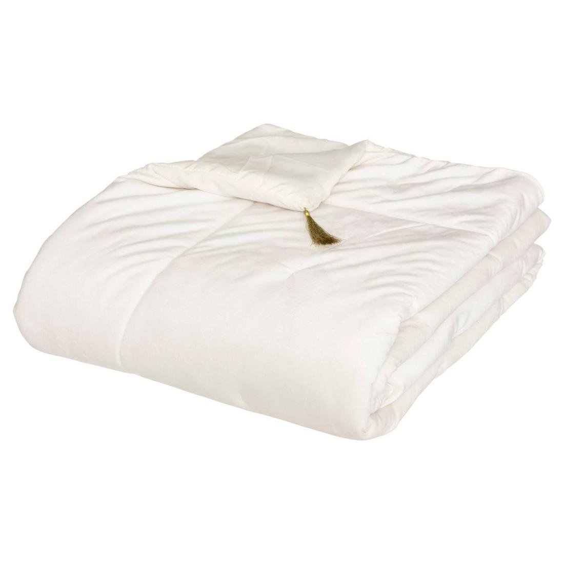 Bieżnik na łóżko SONIA welwetowy biały 80 x 180 cm 164071A