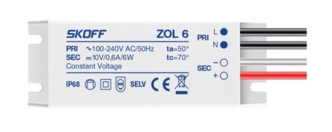 Skoff Transformator do diod LED (TANGO, RUEDA) ZOL 6/10V-6W