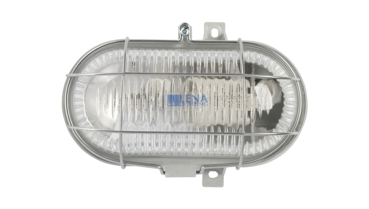 Lena Lighting Lampa oval 100w e27 popielaty klosz przezroczysty I100178