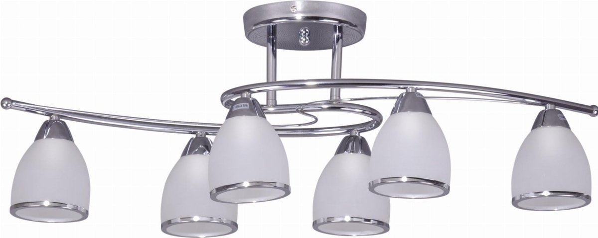 Kaja Samira lampa podsufitowa 6x40W chrom/szkło białe K-JSL-8090/6CHR