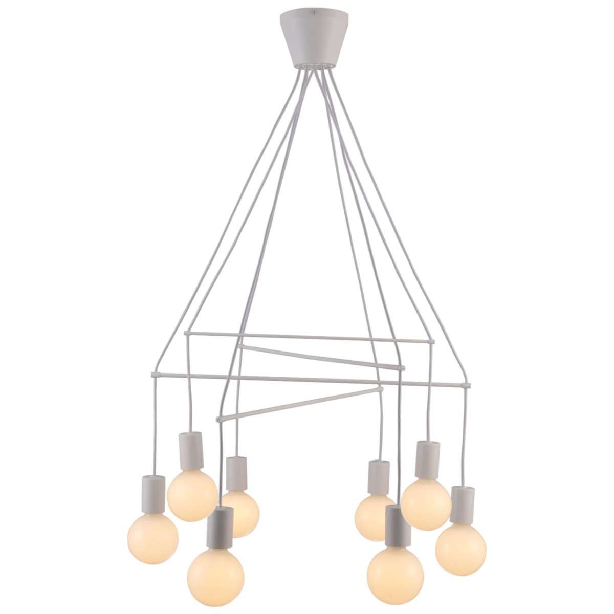 Candellux Lighting biała lampa wisząca loft ALTO 38-70944 metalowy żyrandol w stylu industrialnym do salonu 38-70944