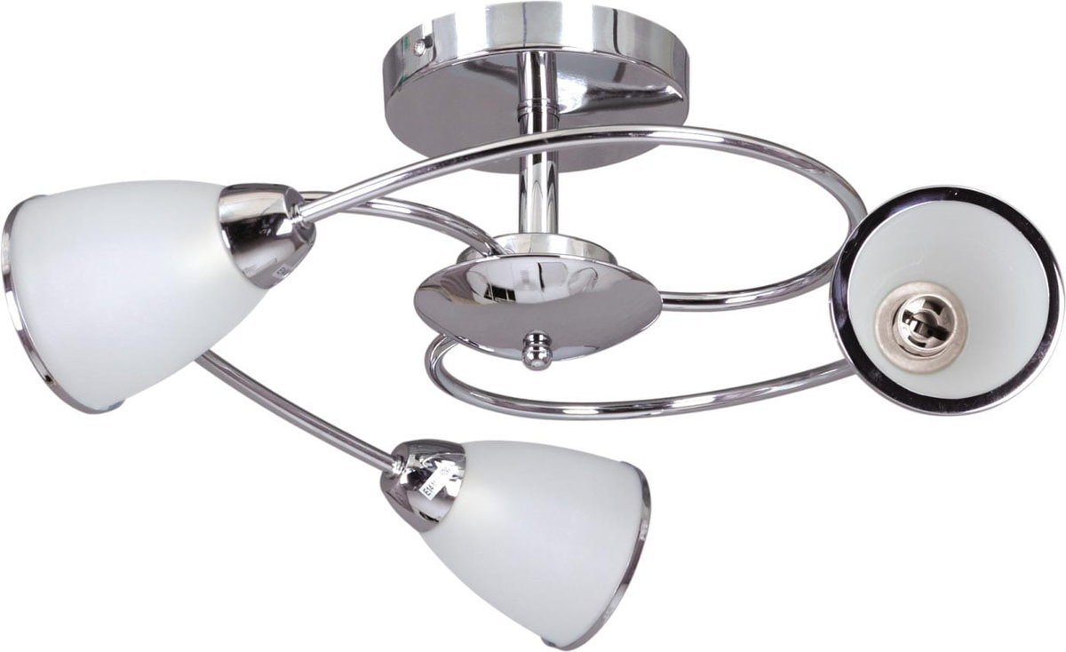 Kuchenny plafon szklany Samira K-JSL-6059/3 CHR chrom biały