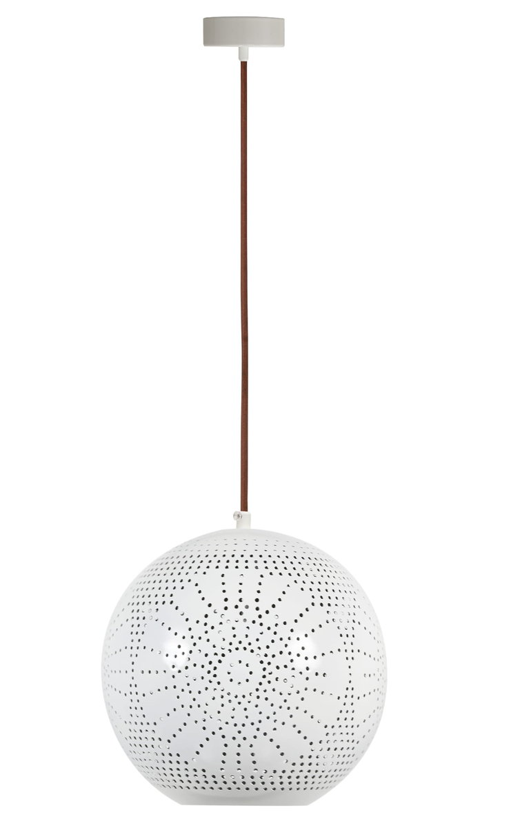 Candellux BENE LAMPA WISZĄCA 25 KULA S 1X60W E27 AŻUROWY BIAŁY