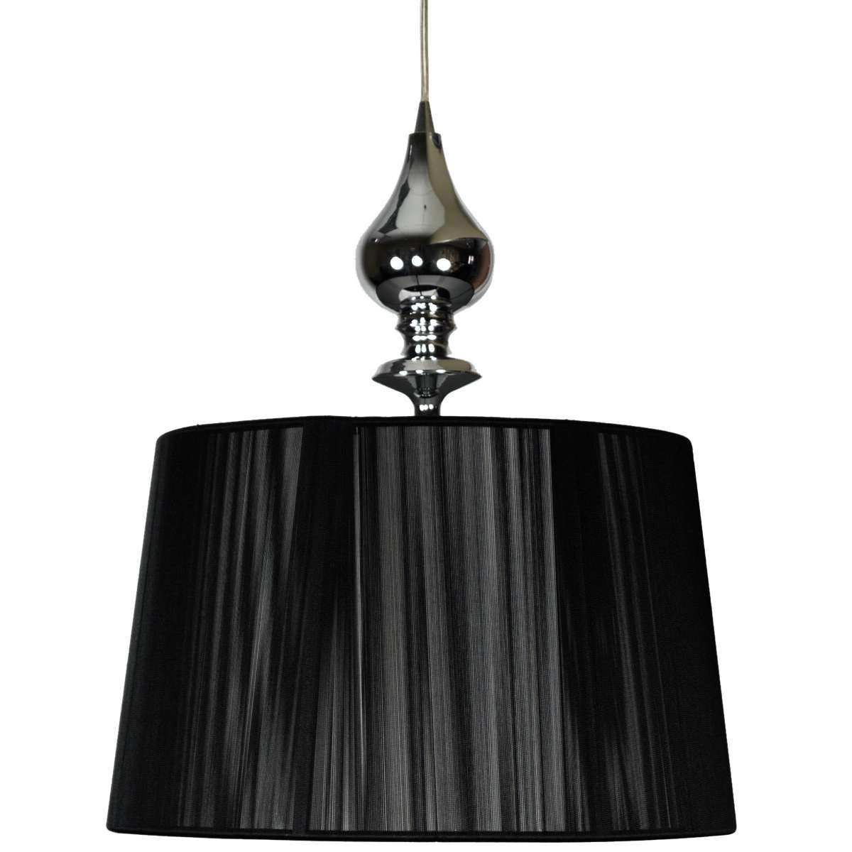 Candellux ZWIS dekoracyjna LAMPA wisząca OPRAWA Abażurowa DO salonu GILLENIA 31-21437 chrom Czarny
