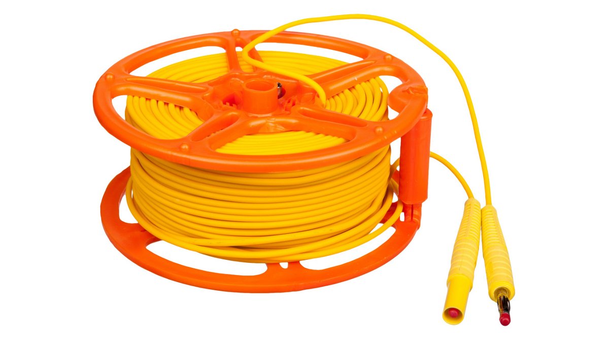Conotech 50 m żółty na szpuli (wtyki bananowe) WAPRZ050YEBBSZ