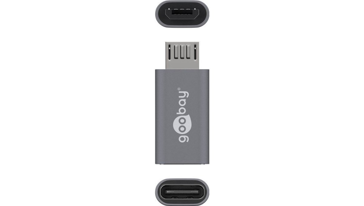 Goobay Adapter USB microUSB USB C Szary 55553
