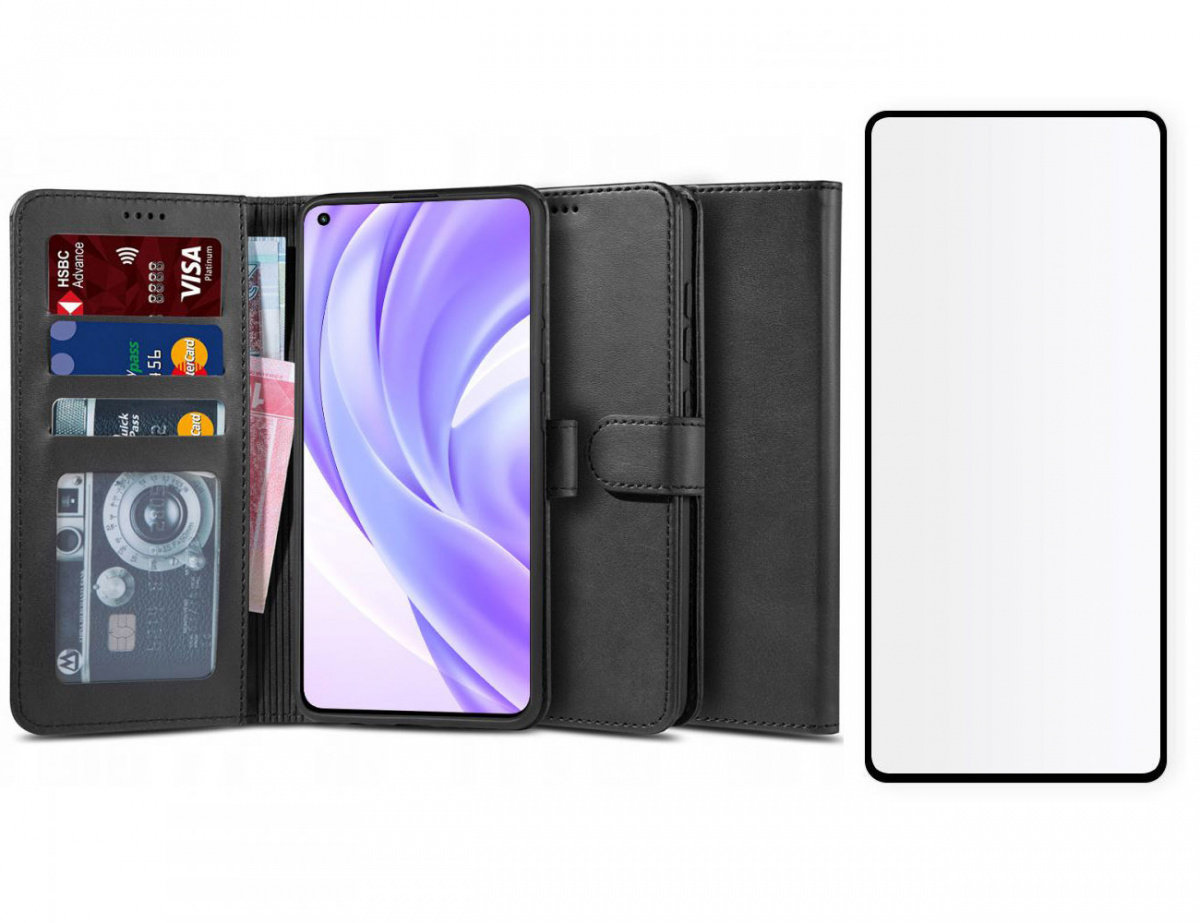 Braders Etui Wallet 2 + Szkło do Xiaomi Mi 11 Lite 4G / 5G