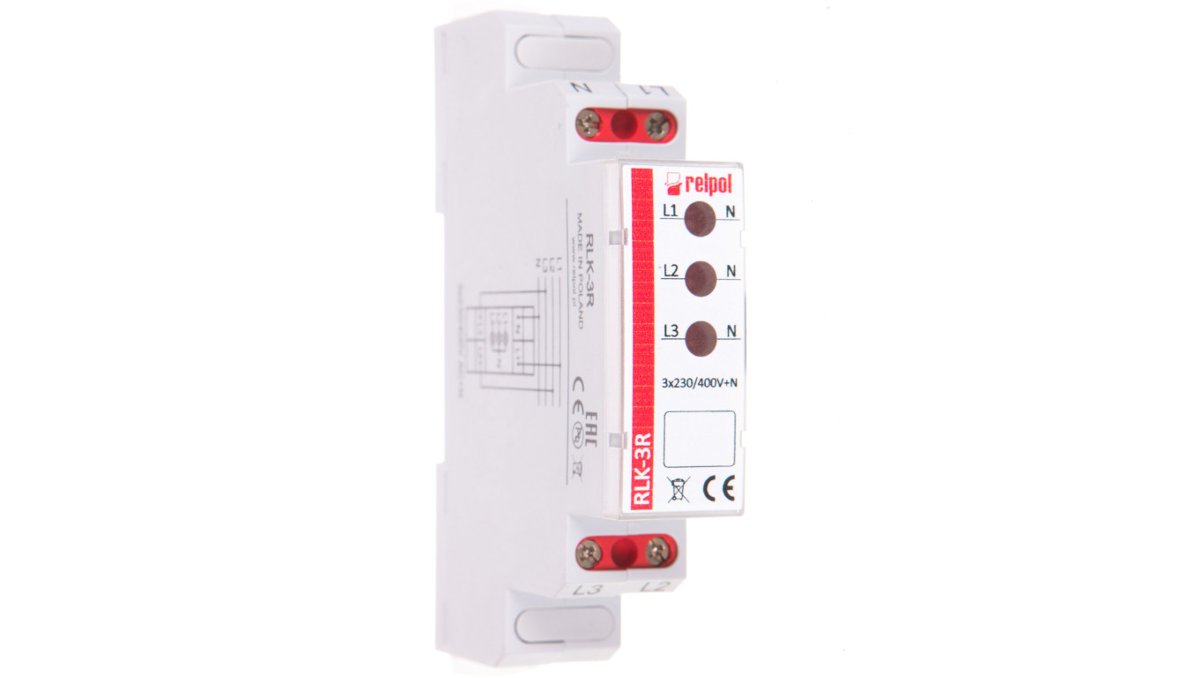 F&F Lampka-modułowa-3-fazowa-400V-AC-LED-czerwona 863029