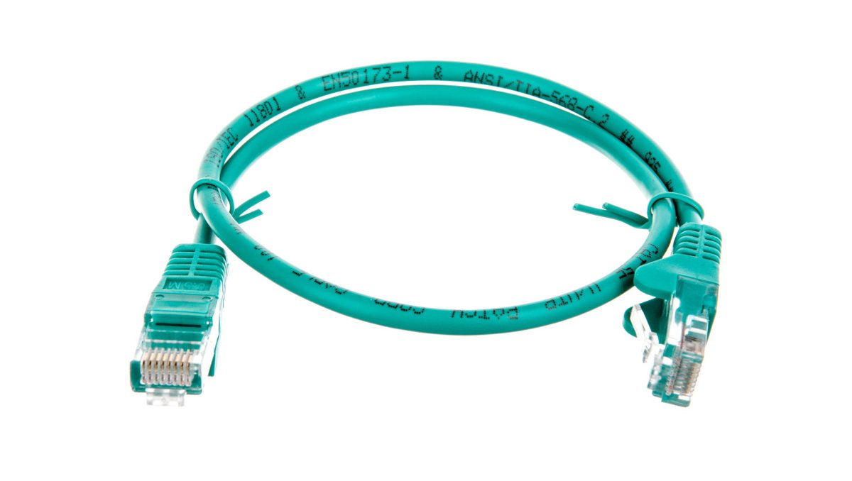 Kabel krosowy patchcord U/utp kat.5e Cca zielony 0