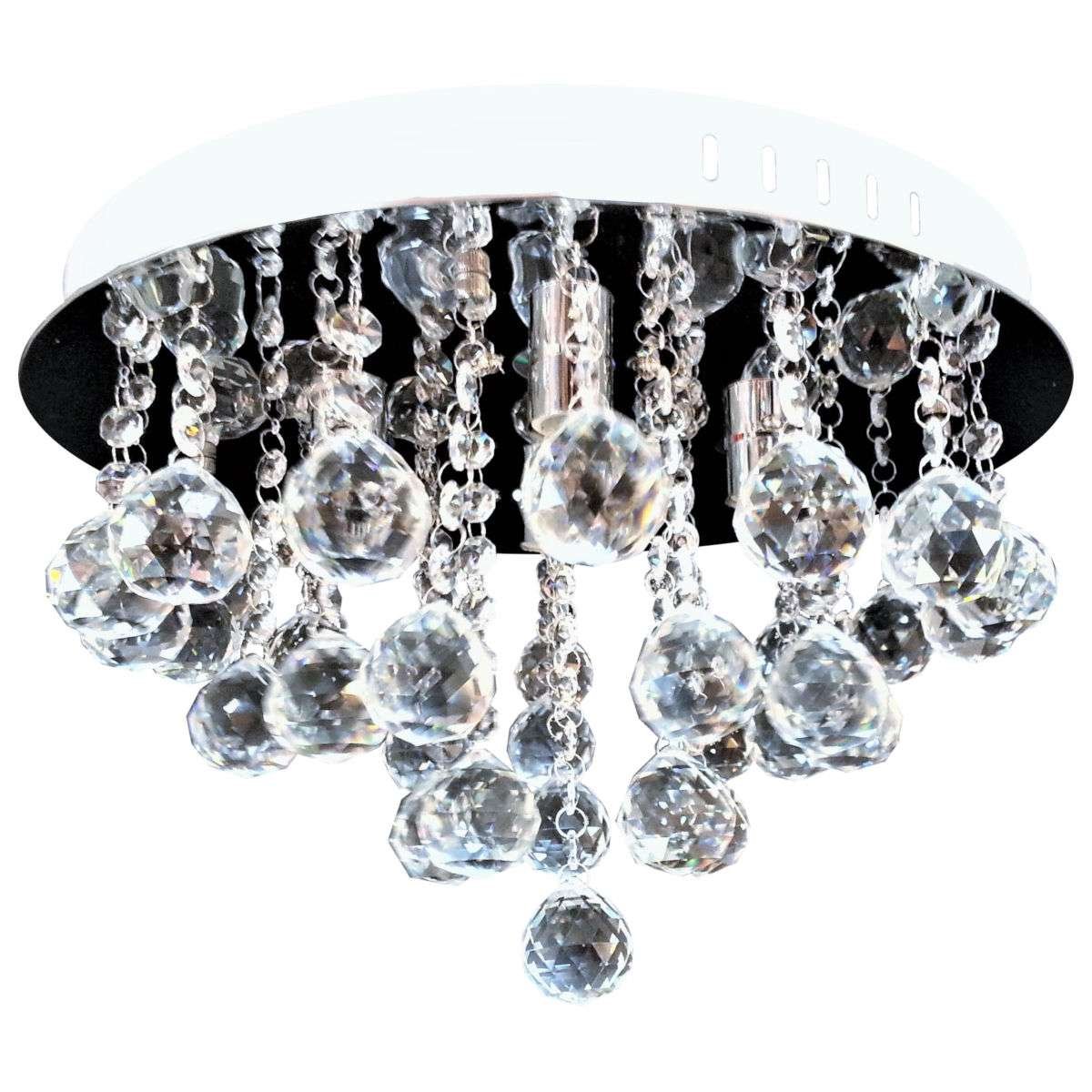 Inne Plafon LAMPA sufitowa VEN P-E 1437/4-40 okrągła OPRAWA z kryształkami glamour crystal chrom przezroczysta VEN P-E 1437/4-40