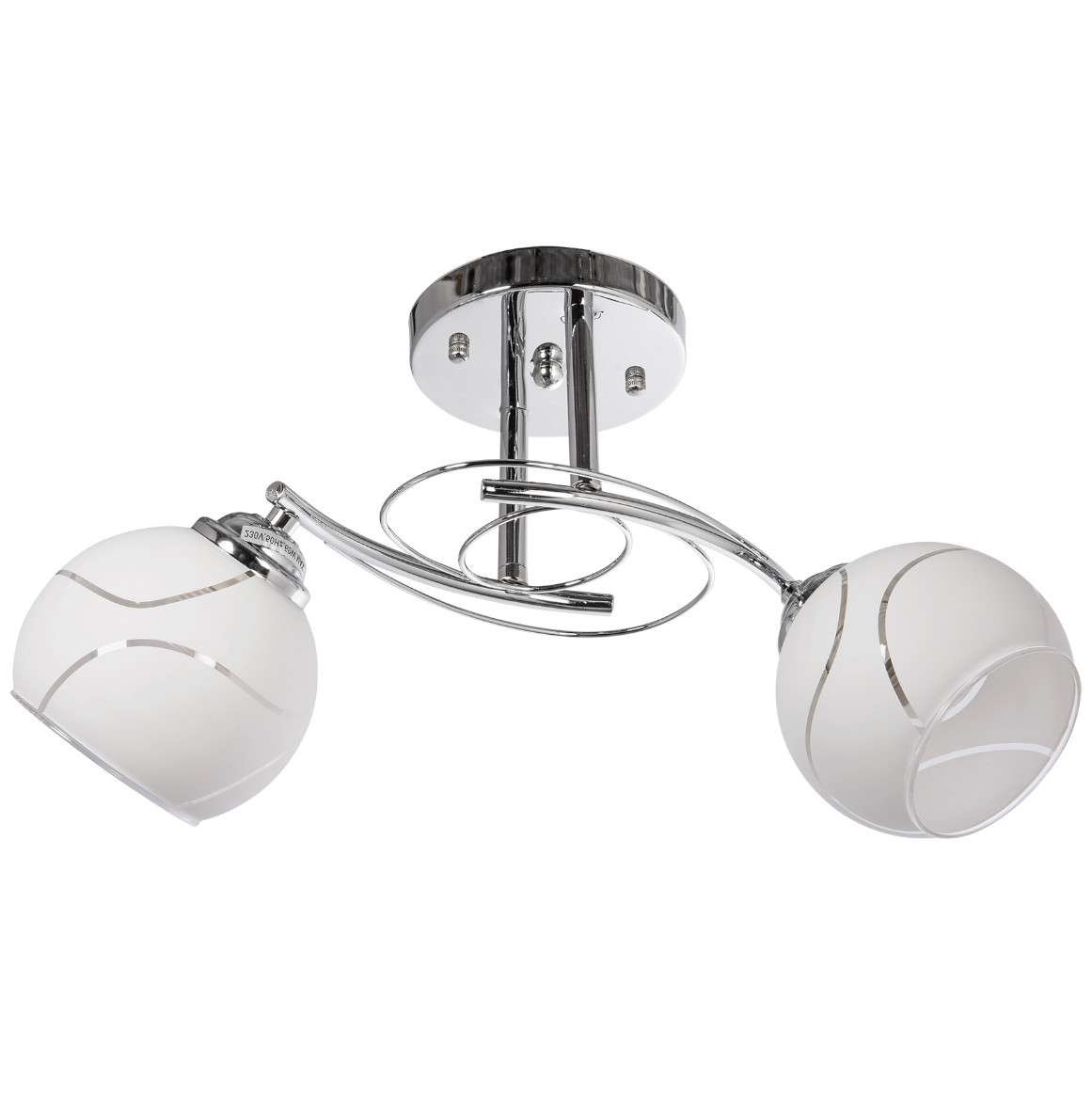 Фото - Люстра / світильник LAMPA sufitowa VEN W-C 0240/2 metalowa OPRAWA szklane klosze spirala chrom