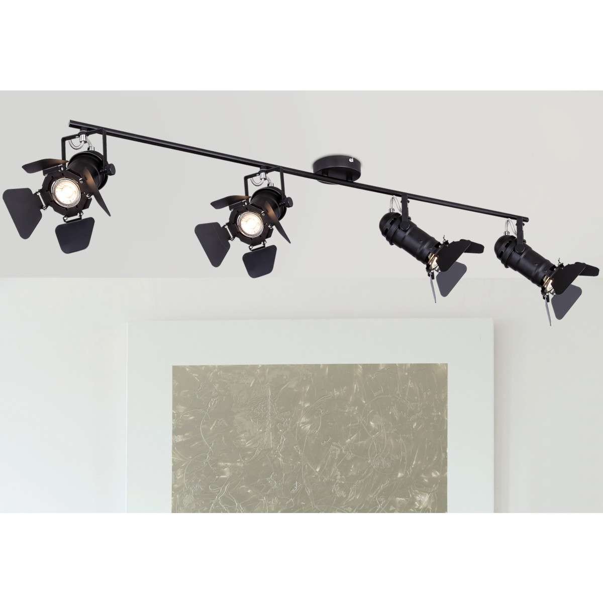 Globo Lighting Plafon LAMPA sufitowa EGON 54650-4B regulowana OPRAWA reflektory metalowe studyjne czarne 54650-4B