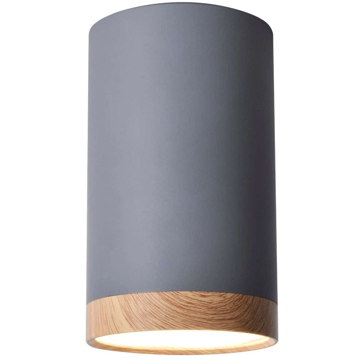 Candellux Lampa sufitowa szaro-drewniana 8,8x15cm Tuba 2282879 2282879