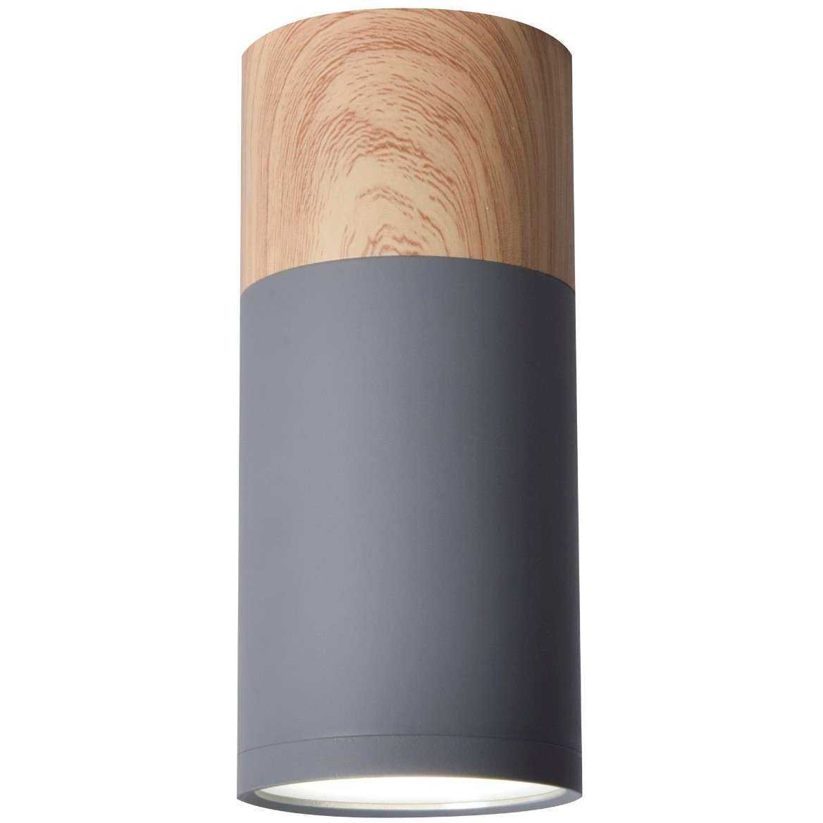 Candellux Lampa sufitowa szaro-drewniana 6,8x15cm Tuba 2284279 2284279