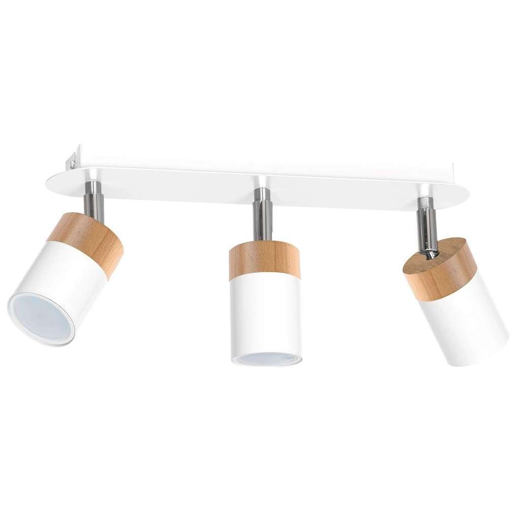 Milagro Lampa sufitowa JOKER WHITE/WOOD 3xGU10