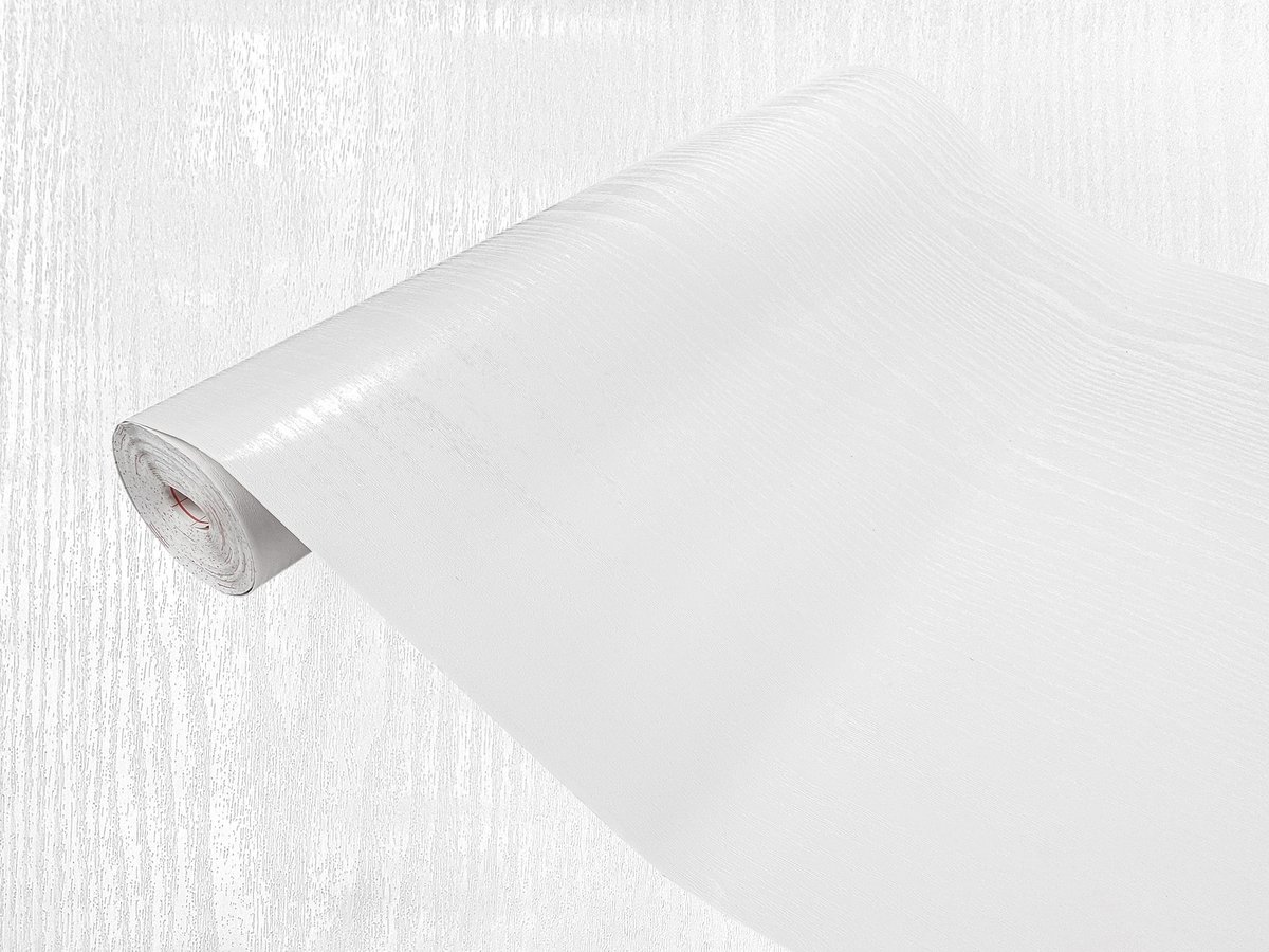 Folia klejowa drewnopodobna na metry samoprzylepna okleina meblowa imitacja drewna 100x45 cm Białe Połysk