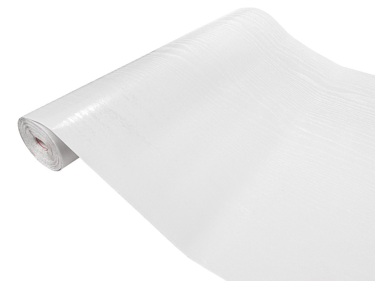 Folia klejowa drewnopodobna na metry samoprzylepna okleina meblowa imitacja drewna 100x67,5 cm Białe Połysk