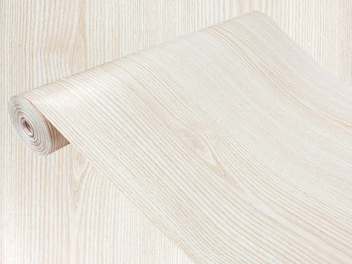 Folia klejowa drewnopodobna na metry samoprzylepna okleina meblowa imitacja drewna 100x67,5 cm Jesion Biały