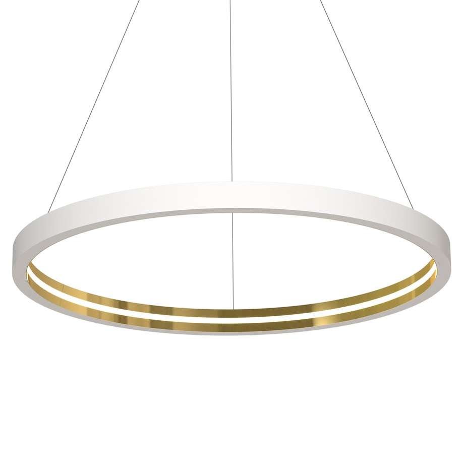 Milagro by Zień Loftowa LAMPA wisząca CASSIOPEIA 5040 by Zień okrągła OPRAWA metalowa LED 14W ZWIS pierścień biały złoty 5040
