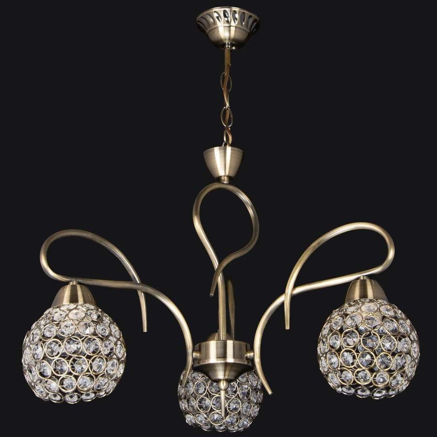 Inne Dekoracyjna LAMPA wisząca VEN W-A 1537/3 metalowa OPRAWA glamour ZWIS na łańcuchu crystal patyna przezroczysty VEN W-A 1537/3