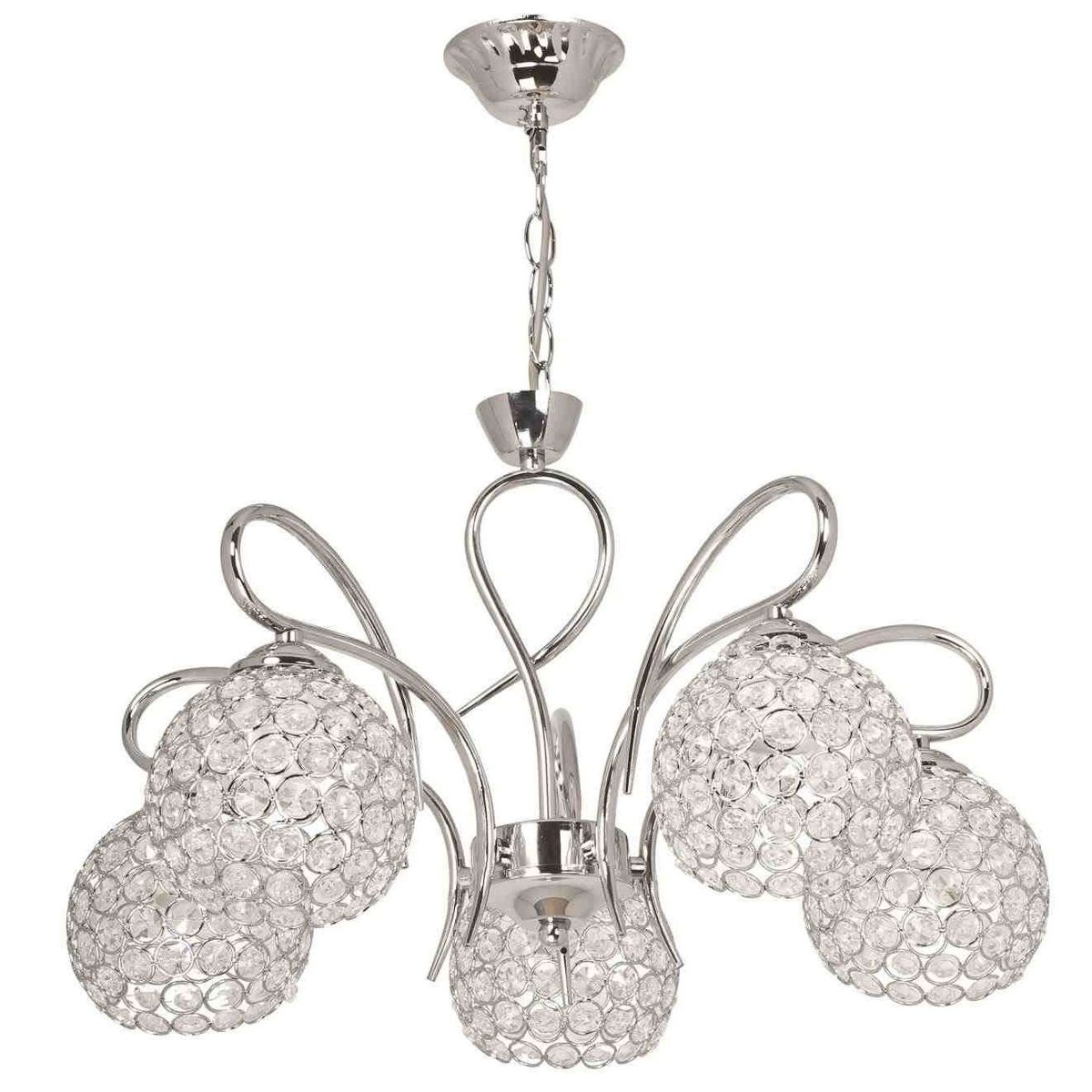 Zdjęcia - Żyrandol / lampa LAMPA wisząca VEN W-A 1537/5 dekoracyjna OPRAWA metalowy ZWIS crystal glam