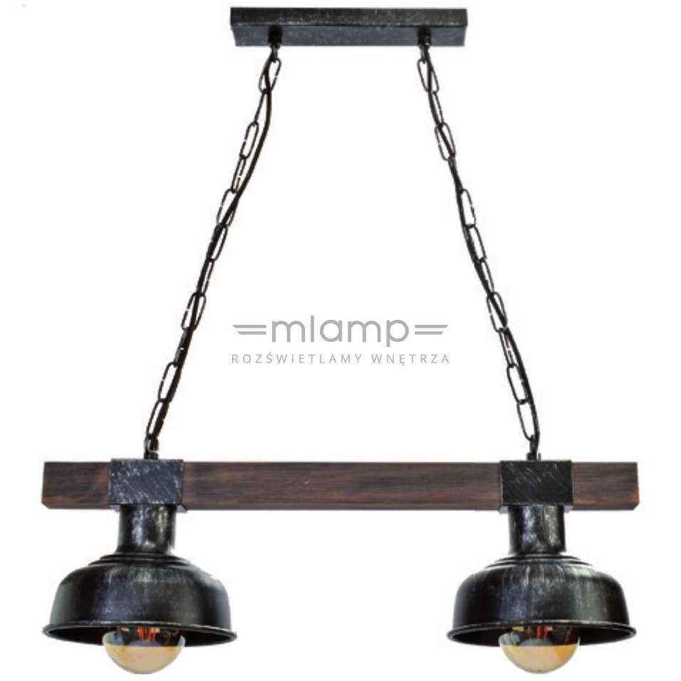 Milagro Industrialna LAMPA wisząca FARO MLP6242 rustykalna OPRAWA metalowy ZWIS na łańcuchu czarny MLP6242
