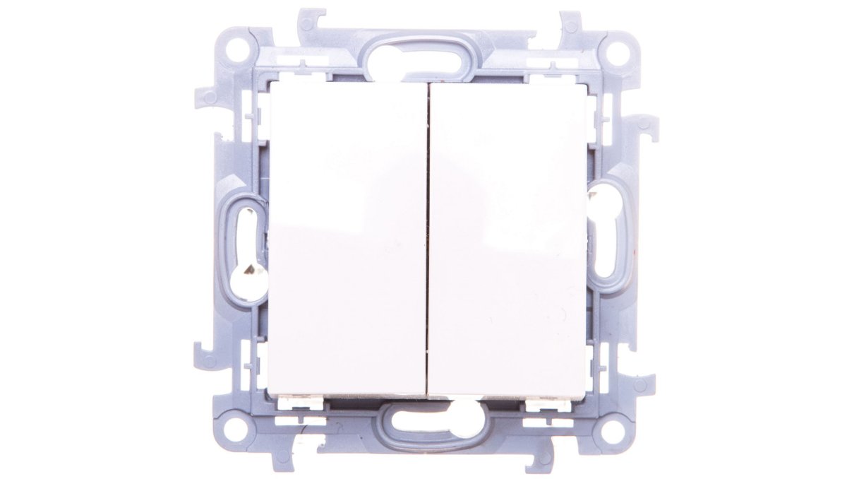 Kontakt Simon Podwójny przycisk (moduł) 10AX, 250V~, zaciski śrubowe; biały CP2.