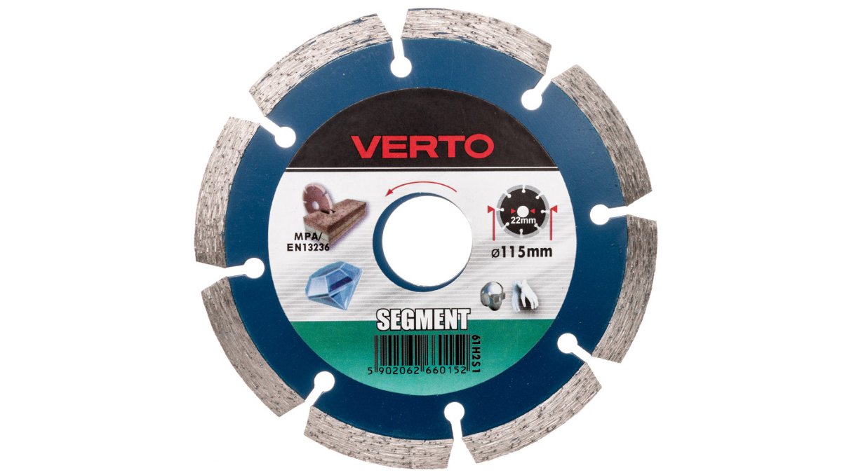 Verto Tarcza diamentowa 115mm, segmentowa, , 61H2S1