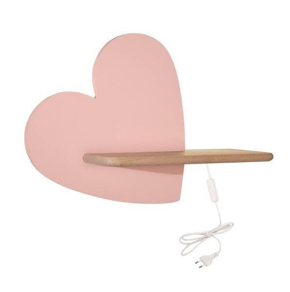 Candellux Kinkiet LED 5W lampka dziecka półka serce różowe Heart 21-84569