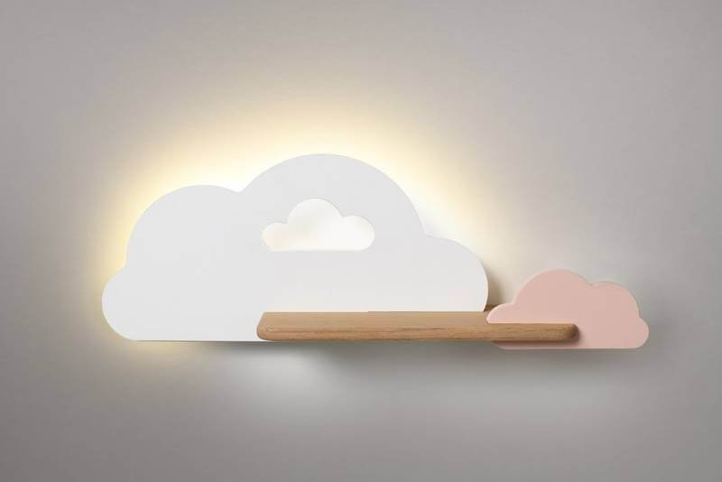 Candellux Lampa Cloud Kinkiet Ścienny 5W Led Iq Kids Biały+Różowy 21-76717