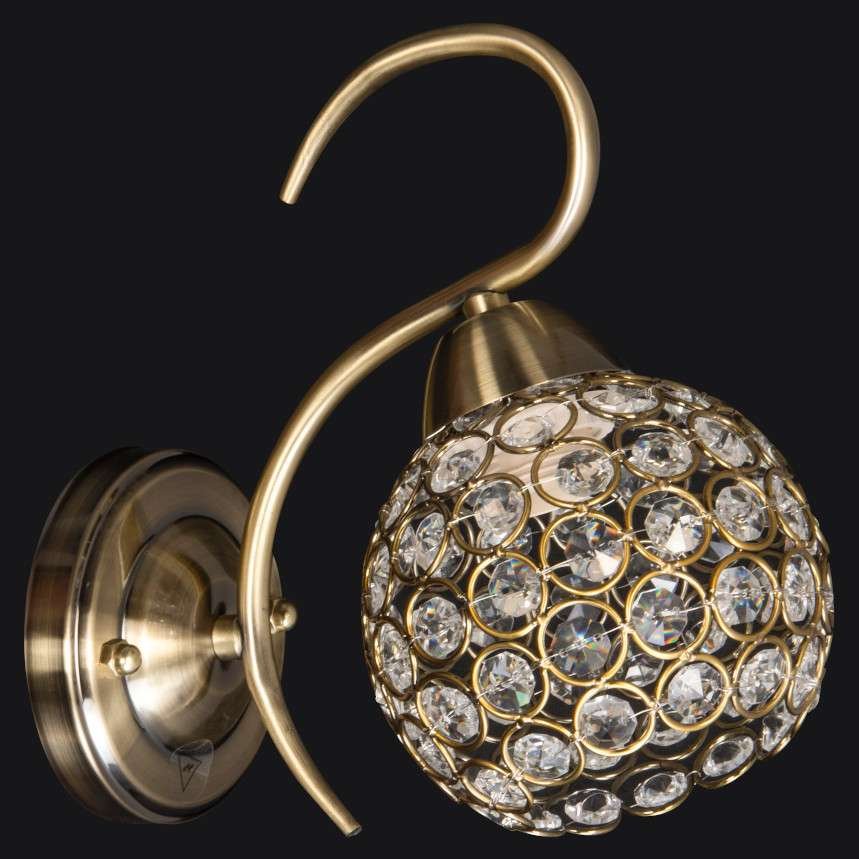 Inne Kinkiet LAMPA ścienna VEN K-A 1537/1 dekoracyjna OPRAWA metalowa glamour crystal patyna przezroczysta VEN K-A 1537/1
