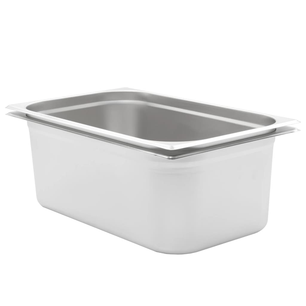 vidaXL vidaXL Tace gastronomiczne, 2 szt., GN 1/1, 200 mm, stal nierdzewna