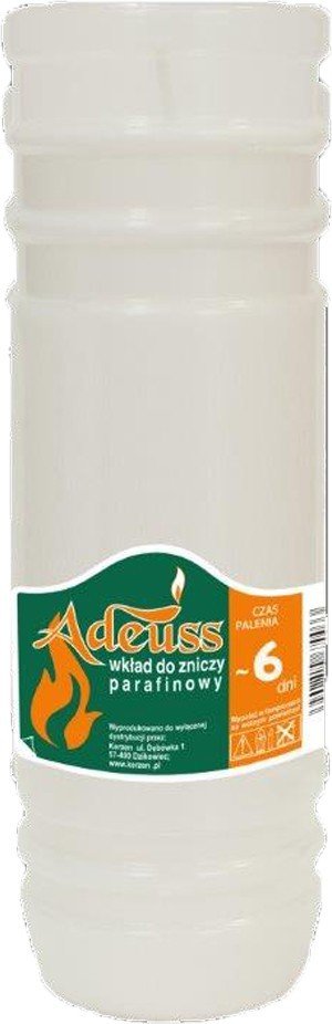 Adeuss WKŁAD DO ZNICZY PARAFINOWY 6 DNI