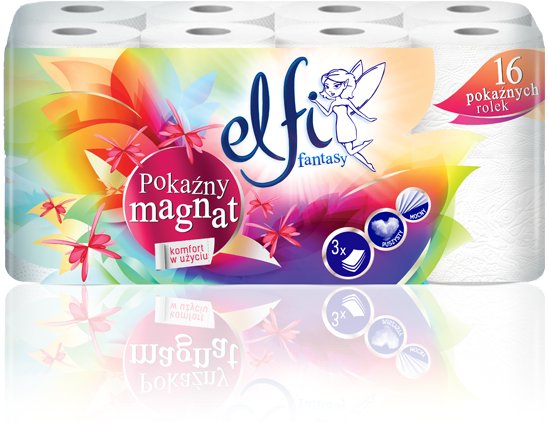 Papier toaletowy ELFI Fantasy Pokaźny Magnat 3W 16szt. BIAŁY