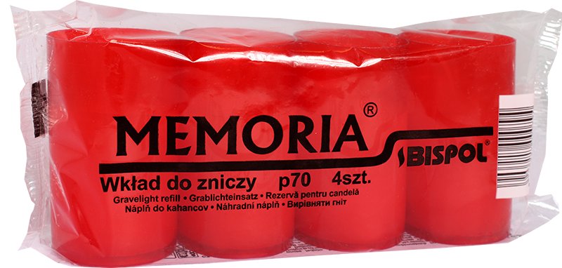 Wkłady do zniczy parafinowe BISPOL P70C 22H 4szt.