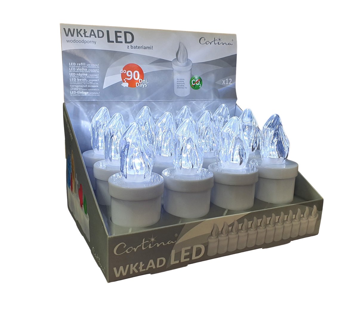 Znicz elektryczny LED CORTINA 4/20/WLC CW MINOR II 12szt BIAŁY
