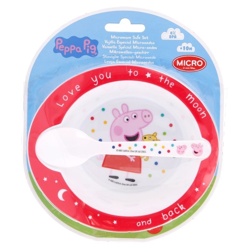 Peppa Pig Peppa Pig - Zestaw naczyń do mikrofali (miska + łyżeczka) 13478