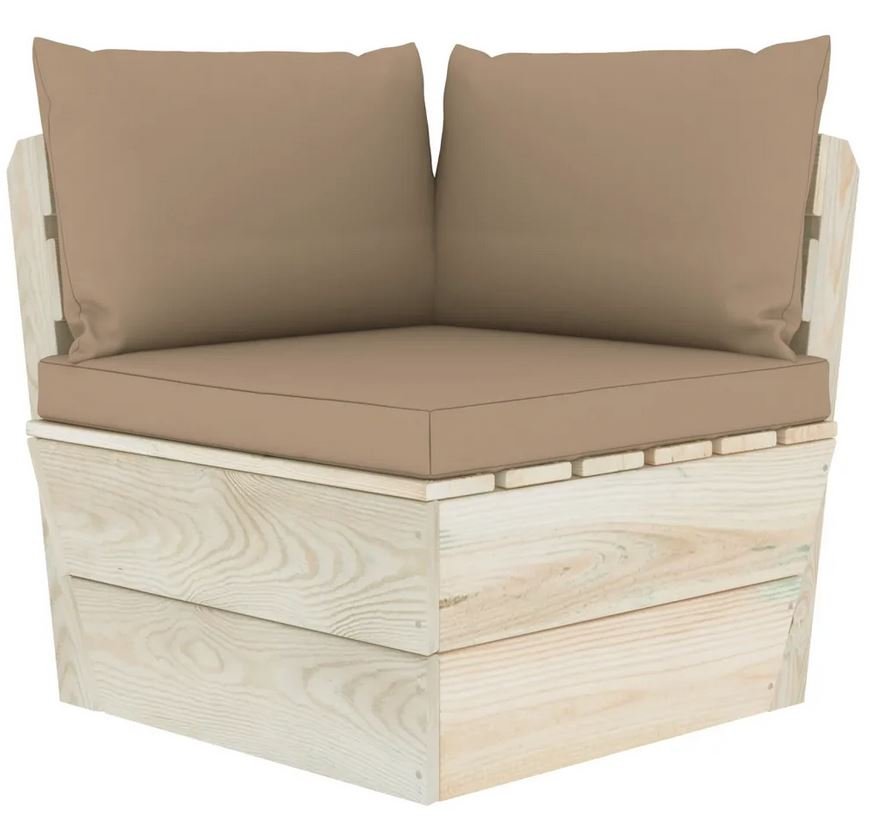 vidaXL Poduszki na sofę z palet 3 szt. kolor taupe tkanina 315072
