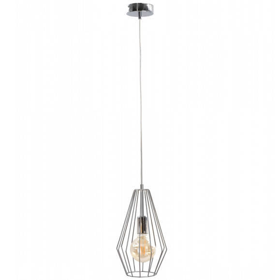 KET Loftowa LAMPA wisząca metalowa OPRAWA druciany zwis srebrny KET660