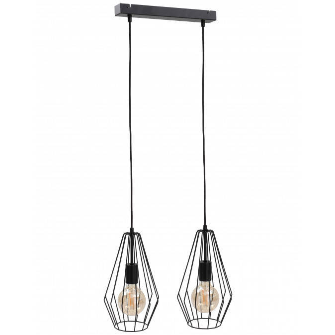 KET Loftowa LAMPA wisząca metalowa OPRAWA druciany zwis czarny KET436